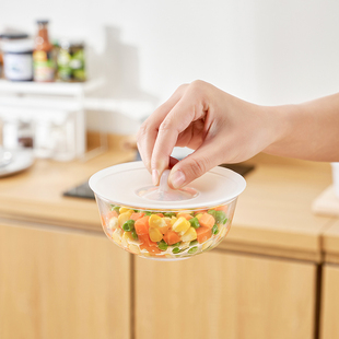 日式 硅胶杯盖简易圆形水杯防尘盖冰箱食材冷藏保鲜盖子米木.1156