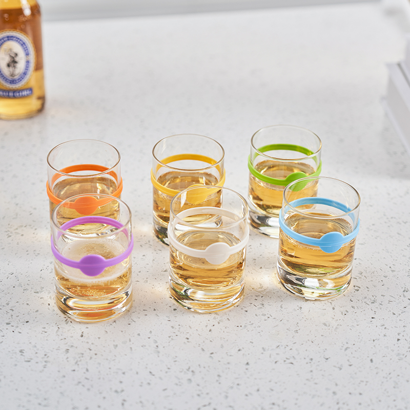 米木辨别彩色硅胶日式家居玻璃杯