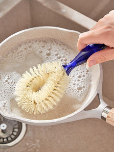 KM.2055.日式 锅刷蓝色仿水晶手柄洗锅碗盘清洁刷厨房硬毛家务刷子