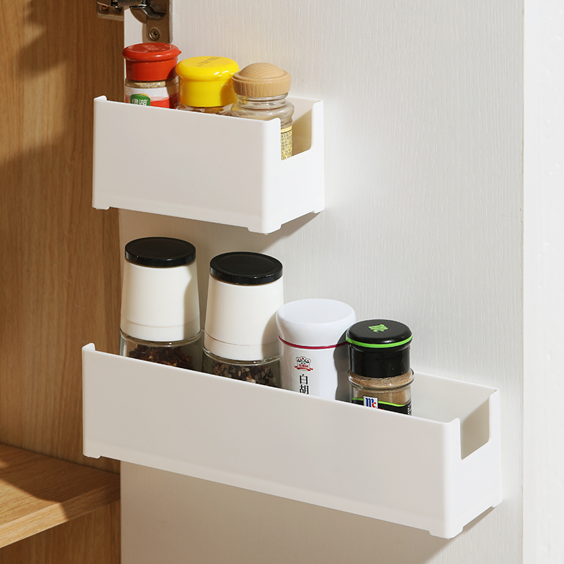 门后置物架窄长款方形壁挂收纳盒厨柜门内利用隐藏空间整理储物盒