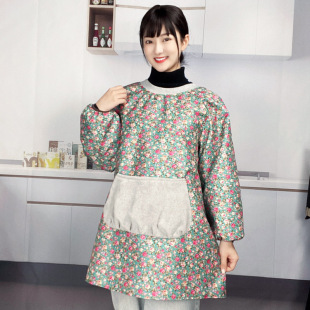 长袖 防水防油厨房家用做饭食堂餐饮套挂女工作服 围裙反穿罩衣新款