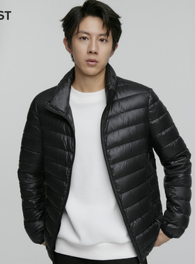 MOST/姆氏德男装轻薄羽绒服冬季黑色立领短款鸭绒上衣C34120012