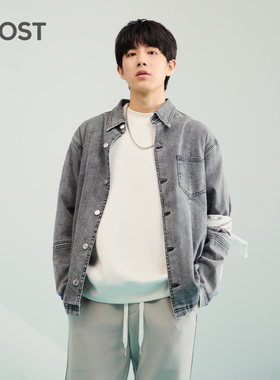 MOST/春秋复古黑灰色牛仔外套男简约韩系休闲夹克C201104007