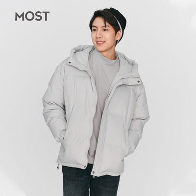 MOST/男装90白鸭绒纯色羽绒服男冬季保暖潮流连帽外套C210120006