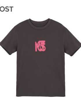 MOST/男装夏季灰色发泡logoT恤男宽松短袖时尚圆领体恤C32106085