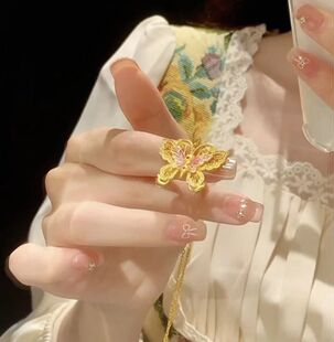 黄金蝴蝶项链女新款999足金珐琅彩色蝴蝶吊坠锁项链送女友礼物