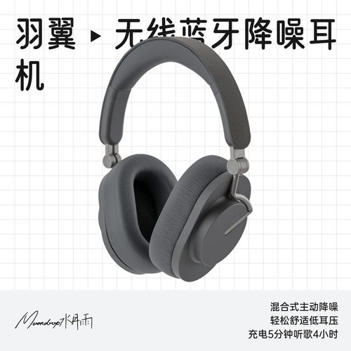水月雨羽翼便携头戴蓝牙HiFi耳机