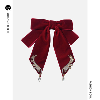 鹿森灵婚礼男女领结原创手工制做