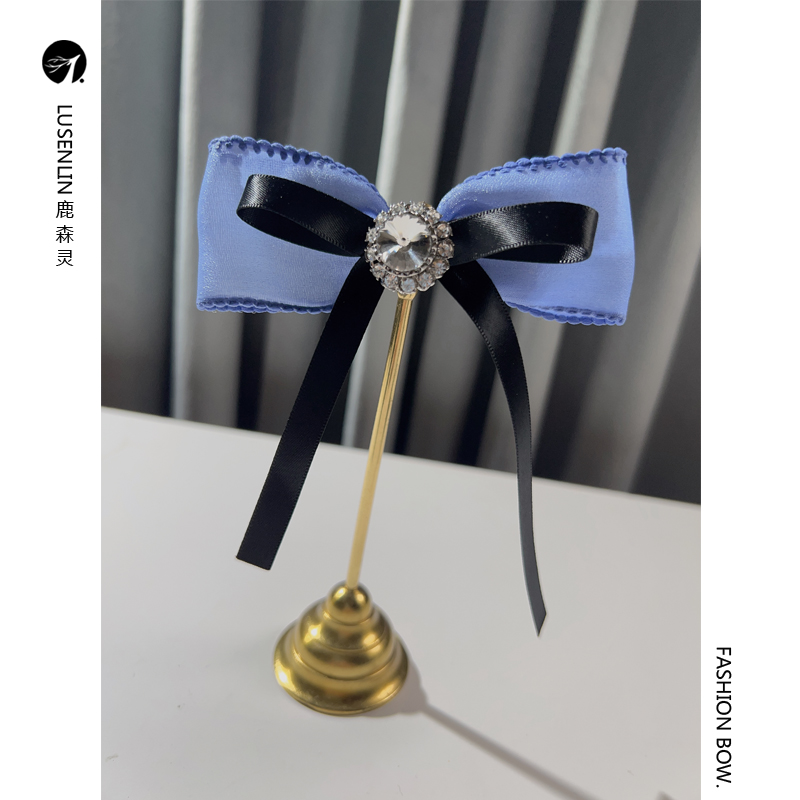 鹿森灵韩版欧根纱蝴蝶结胸针