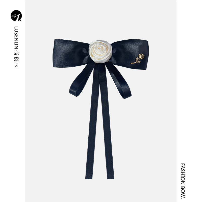 鹿森灵韩式小香风山茶花领结