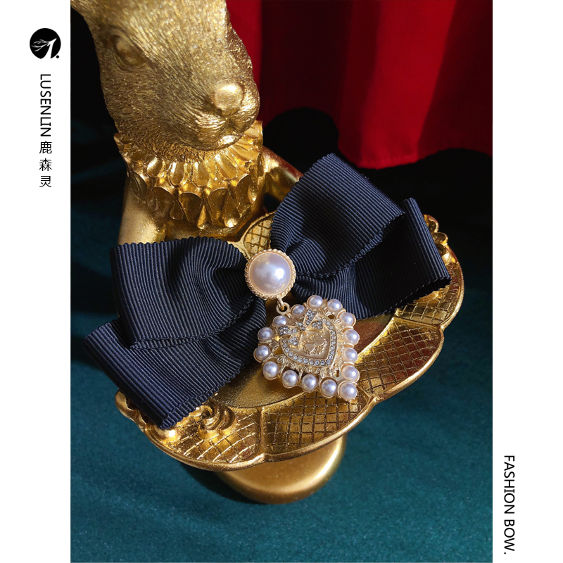 原创设计小香风巴洛克珍珠蝴蝶结