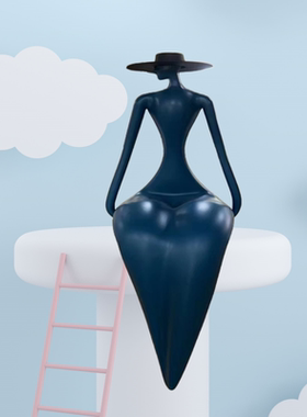 落地乔迁开业庆典优雅女雕塑摆件客厅玄关售楼处轻奢家居软装饰品