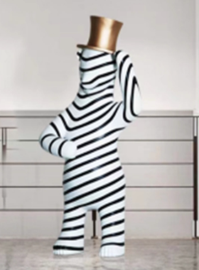 创意轻奢礼貌熊落地大摆件酒吧KTV商场美陈软装饰品走廊景观雕塑