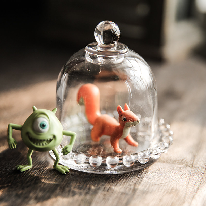 可爱迷你珍珠边玻璃首饰收纳盘小物展示盘