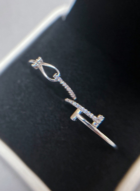 简约素圈戒指气质轻奢时尚OL女