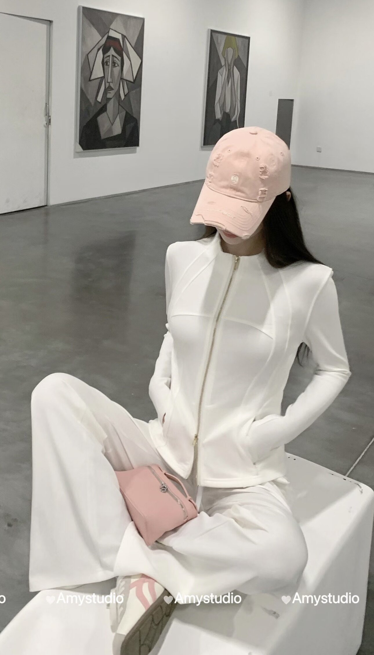2026秋新款AMY艾米韩版时尚百搭立领拉链外套+高腰阔腿裤两件套女
