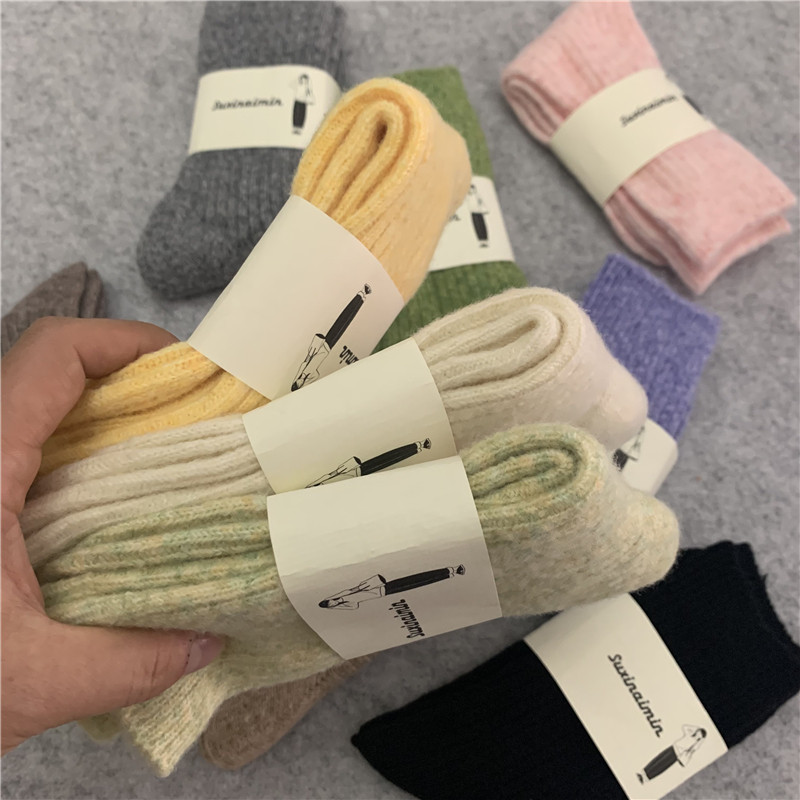 冬天日系抽条袜子女冬季加绒加厚保暖羊毛复古堆堆袜高帮长筒棉袜,女士内衣/男士内衣/家居服,中筒袜,淘宝优惠券,粉丝福利购,淘宝优惠卷