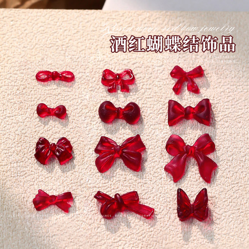 网红爆款蝴蝶结飘带美甲饰品