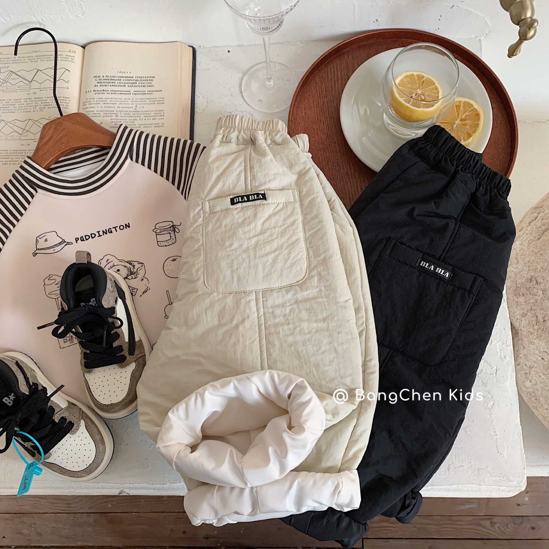 儿童裤子2025冬季新款男女童个性拼接休闲长裤中小童加厚