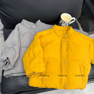 儿童洋气纯色加厚羽绒服2026冬季韩版男童休闲白鸭绒外套