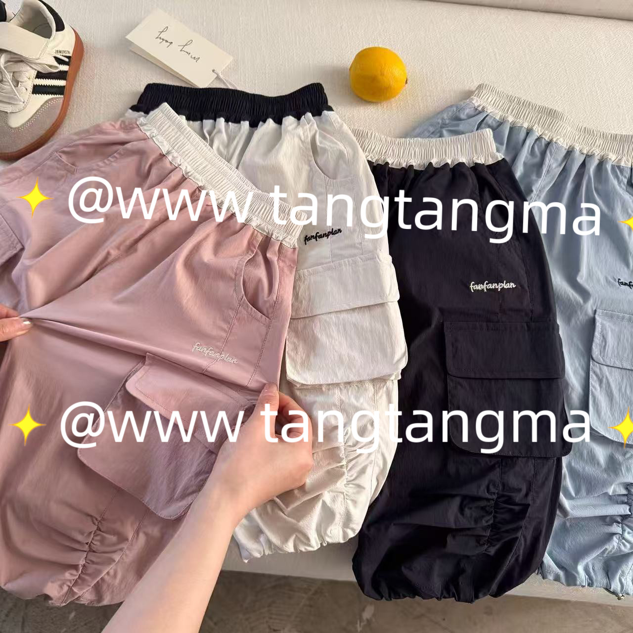 【糖爸】儿童夏季新款韩版运动裤宽松休闲长裤男女童百搭工装裤子