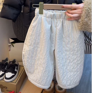 2026冬韩国童装儿童裤子冬季新款男女童韩版加绒百搭灯笼裤防风裤