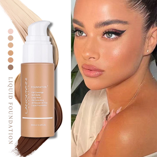 浪曼妮粉底液黄黑皮黄皮遮瑕持妆粉底液膏欧美妆调和液女拉丁舞妆