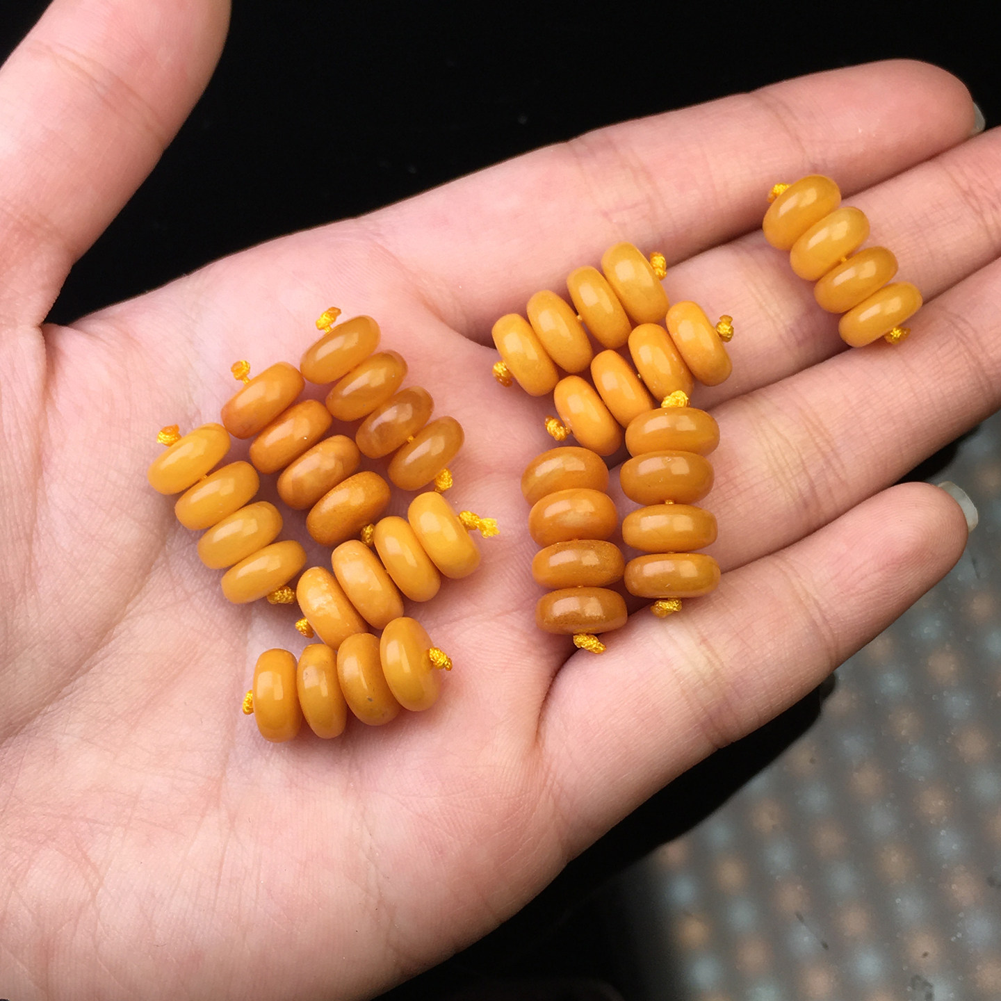 思华年天然俄料蜜蜡垫片隔片鸡油黄新蜜老蜜算盘珠隔珠手串配饰