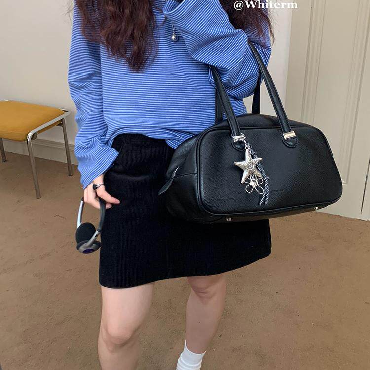 肉肉陈Whiterm韩版新款简约大容量波士顿单肩腋下包ins手提枕头包,箱包皮具/热销女包/男包,通用款女包,淘宝优惠券,粉丝福利购,淘宝优惠卷