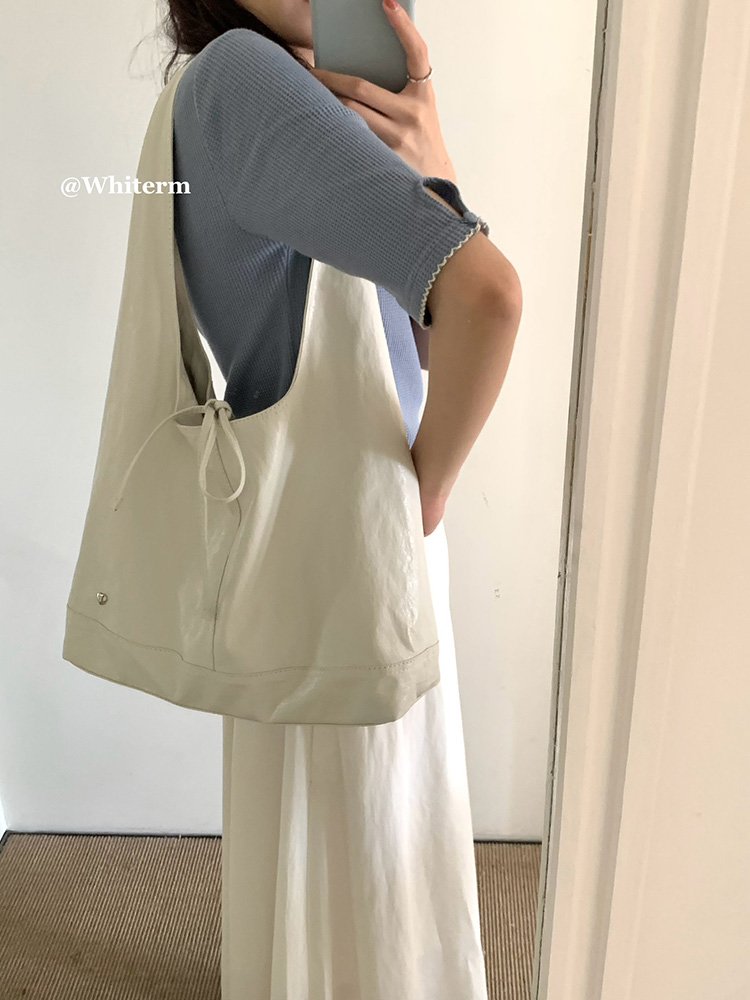 Whiterm法式蝴蝶结单肩托特包