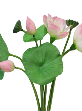 莲花摆件假花仿真花莲叶荷叶片