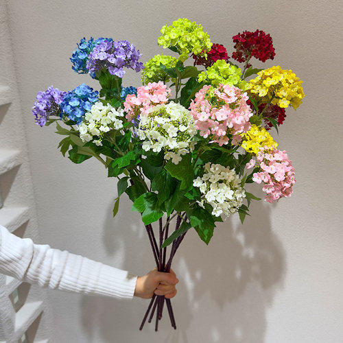 wo+仿真单支花绣球花箱插花配材