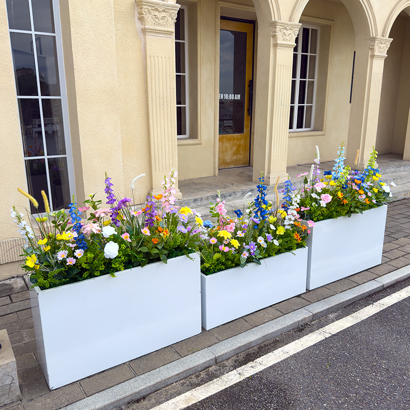 wo+仿真飞燕草花槽花箱隔断装饰