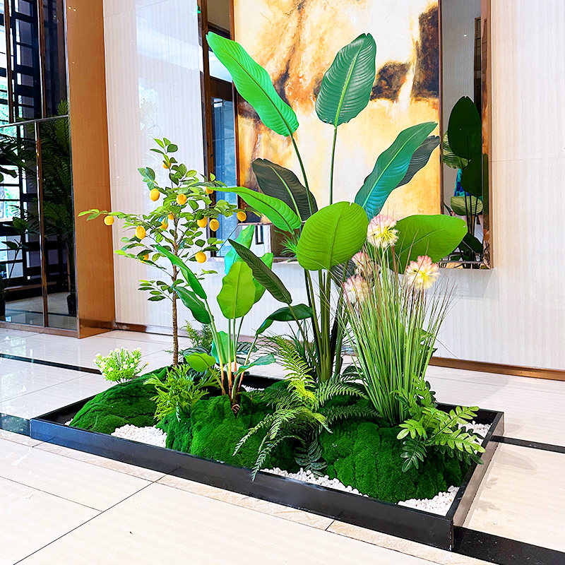 wo 仿真植物天堂鸟树花坛造景落地花槽橱窗场景楼梯墙角景观装饰