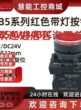 议价施耐德XB5AW34B1C 24VAC/DC 红色平头带灯按钮 1NO