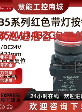 议价施耐德XB5AW34B2C 24VAC/DC 红色平头带灯按钮 1NC