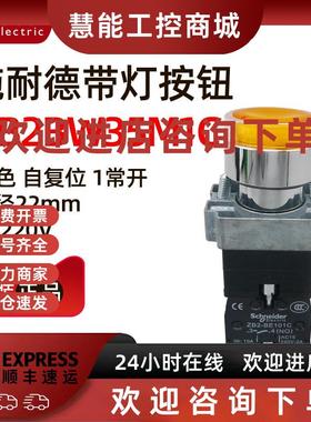 议价原装正品施耐德XB2BW35M1C黄色带灯按钮220V 1常开