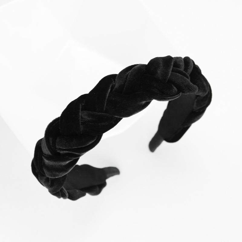 洋葱谷仓 丝绒麻花头箍手工编织发卡经典款压发 高颅顶发箍显发量