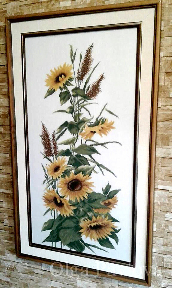DMC法国十字绣太阳花向日葵竖款欧式花卉客厅新精准印花6771