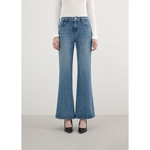 中蓝棉莱赛尔YQ1D6037 休闲裤 韩国代购 GUESS女弹力后开叉喇叭靴裤