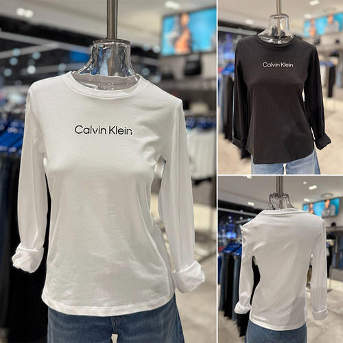 CALVIN KLEIN JEANS韩国代购25秋女休闲打底修身长袖T恤47D281G