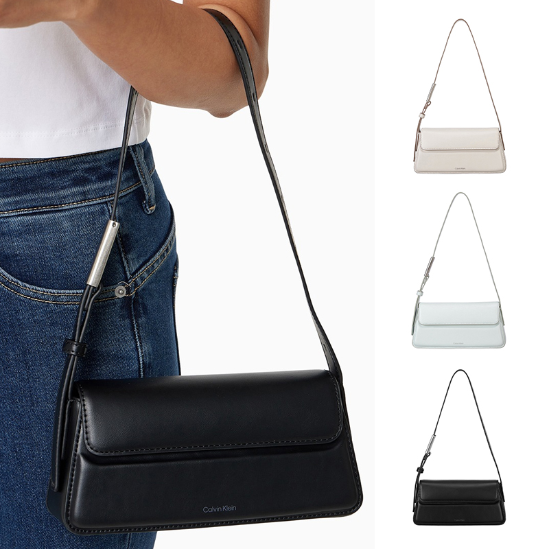 CK百搭翻盖梯形单肩法棍包腋下包