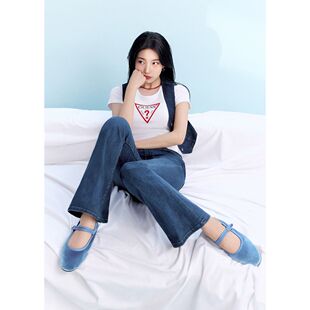 OQ2K5405 日常基本款 韩国代购 2026春夏GUESS女速干罗纹T恤透气短袖