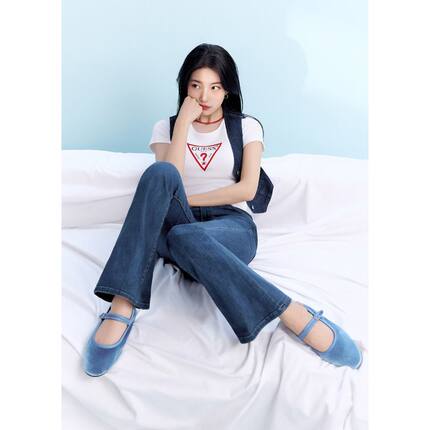 韩国代购2026春夏GUESS女速干罗纹T恤透气短袖日常基本款OQ2K5405