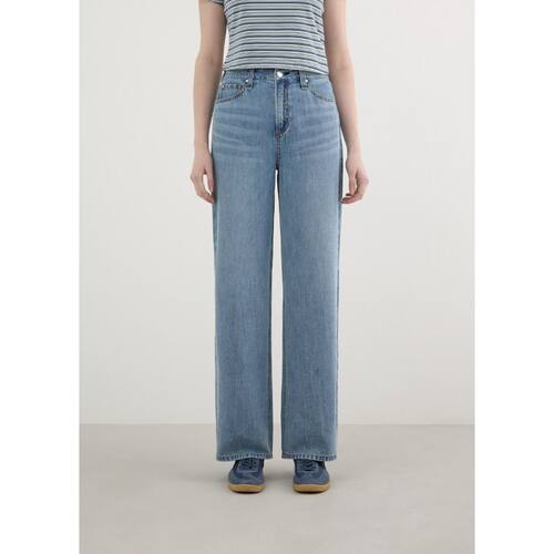 韩国代购GUESS女宽腿牛仔裤松紧腰低腰弹力棉质休闲裤YQ2D0075