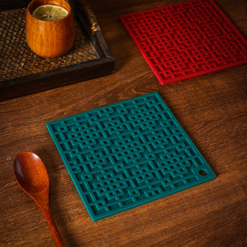 珐琅隔热垫方形新中式餐桌隔热垫