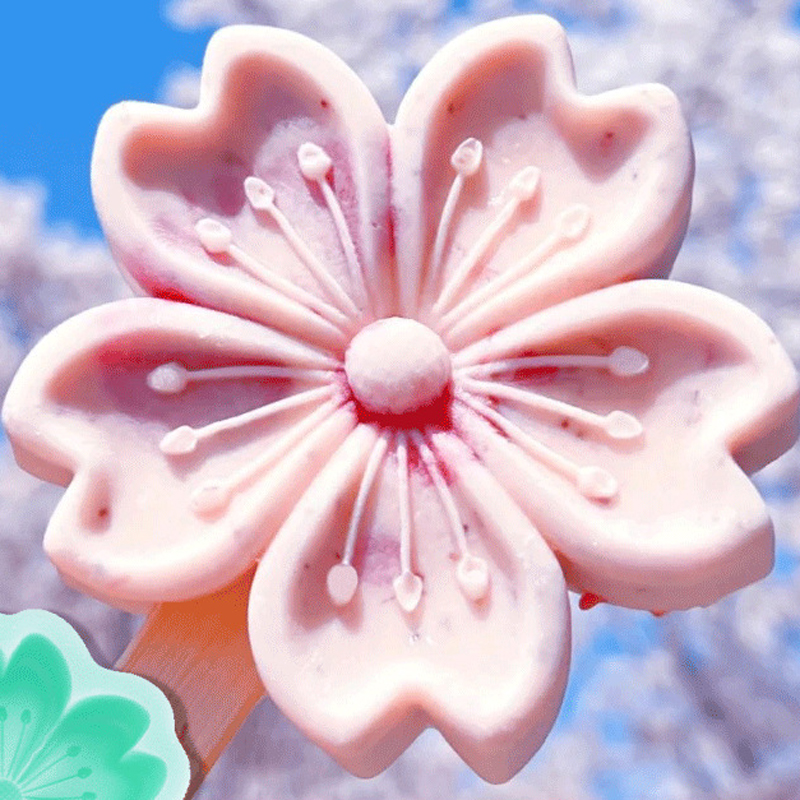 樱花雪糕模具硅胶食品级文创景区冰激凌冰棍冰糕家用自制冰易脱模