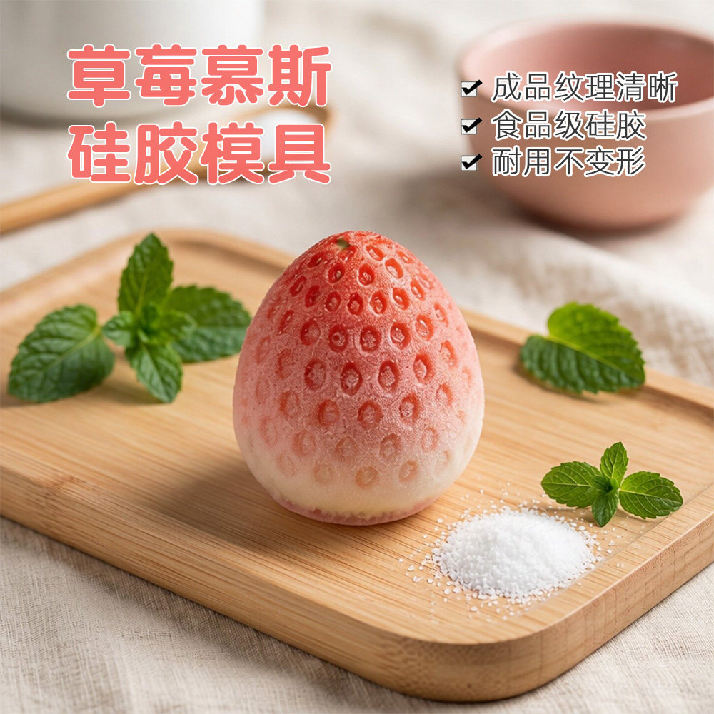草莓慕斯模食品级硅胶蛋糕模具立体水果造型甜品磨具易脱模不变形