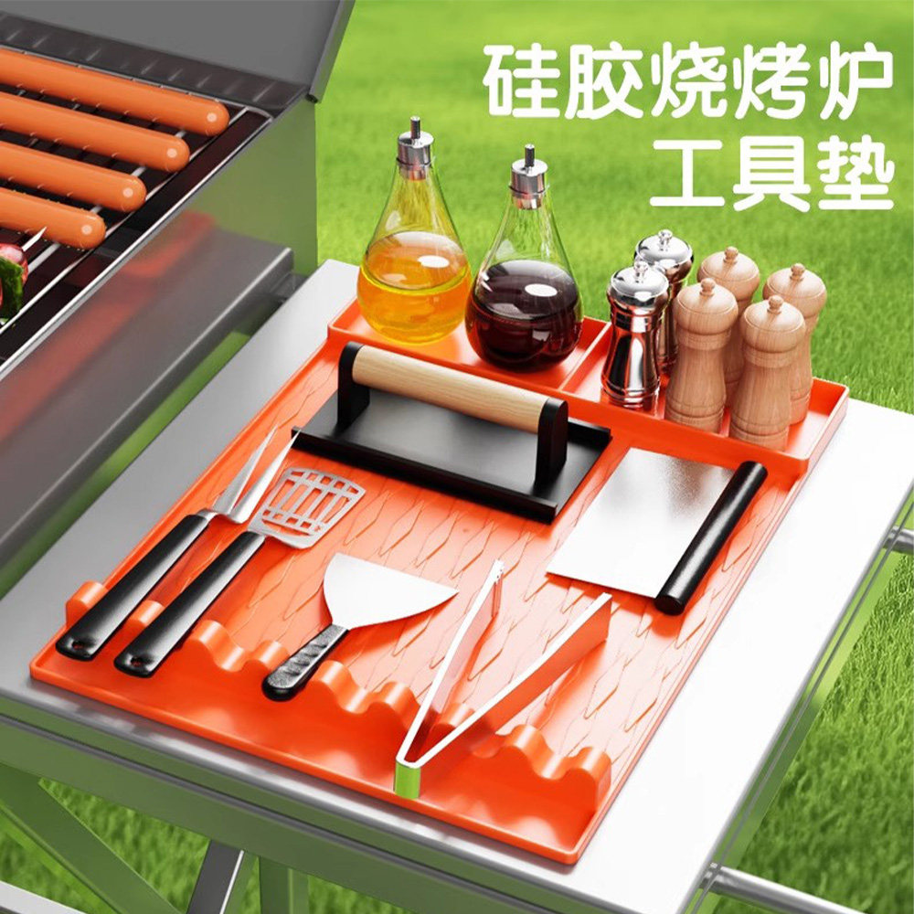 硅胶烤炉工具垫烧烤盘隔热食品级