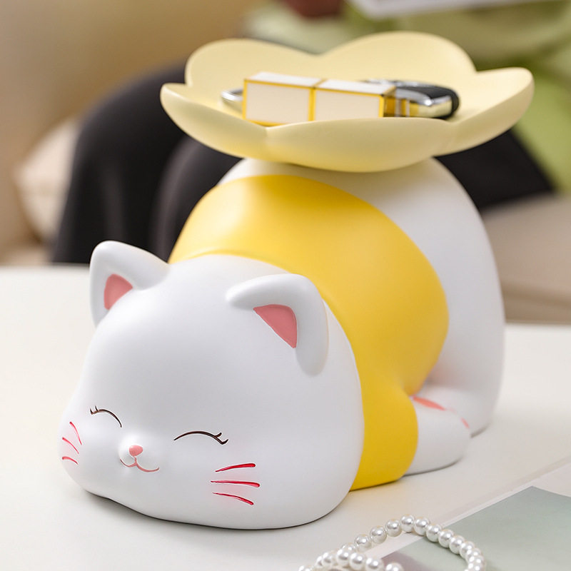 2026新款嘟嘟熊电视柜摆件轻奢高档摆件入门玄关钥匙收纳客厅桌面